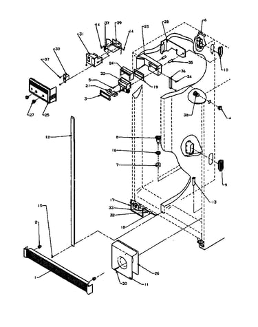 Ref/fz controls and cabinet parts