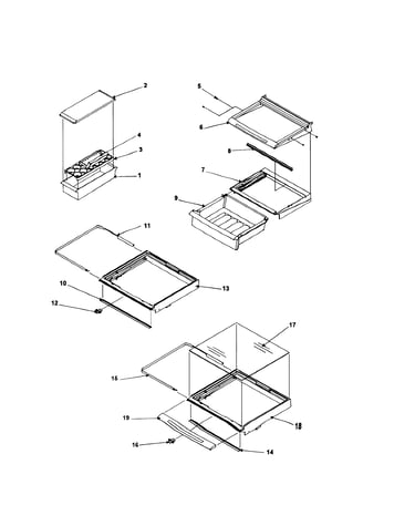 Deli / shelves / crisper / accessaries