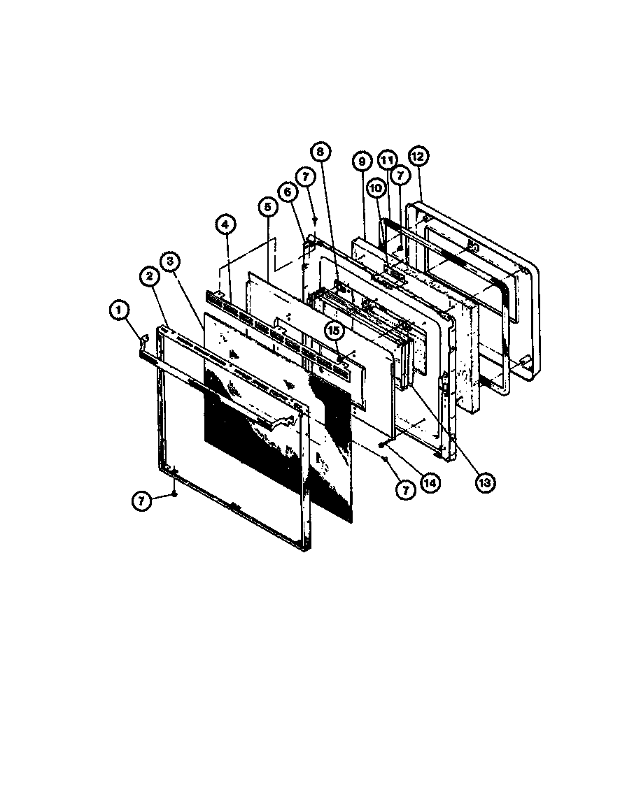 Brown glass door assy