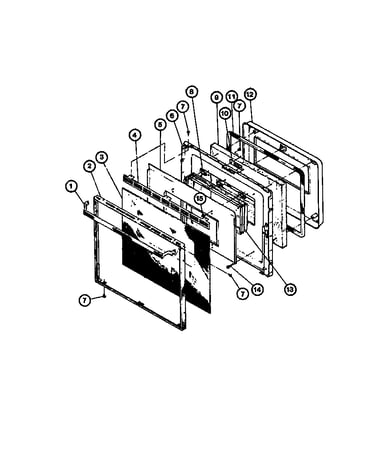 Brown glass door assy