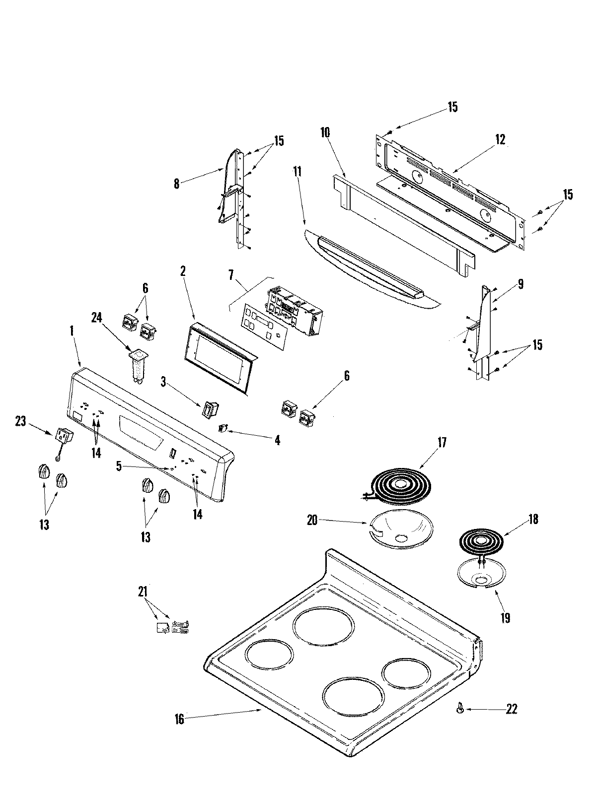 Control panel/top assembly