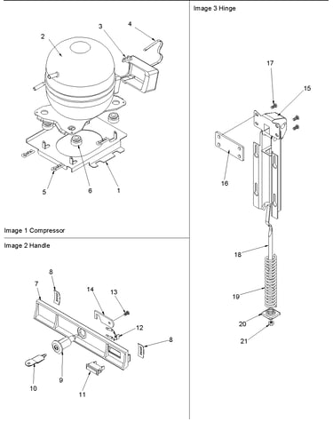 Compressor, hinge & lock