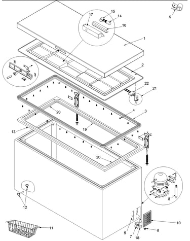 Door gasket, liner & hardware