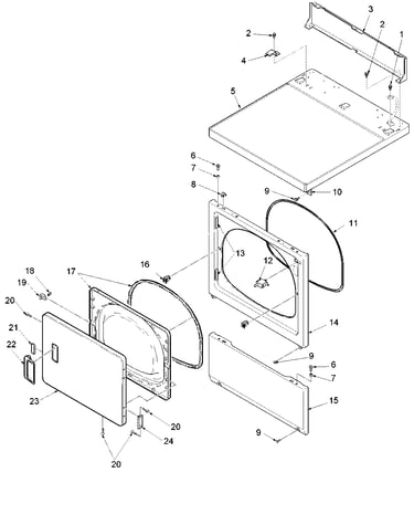 Door and front, access, and top panels