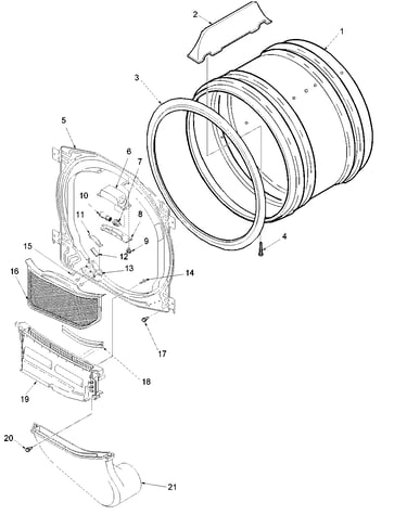Front bulkhead, air duct & drum
