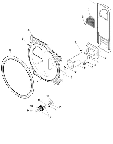 Rear bulkhead, rollers & air duct assy