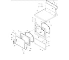 Amana ALG331RAW-PALG331RAW door and front, access, and top panels diagram