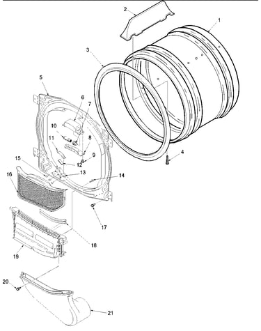 Front bulkhead, air duct & drum