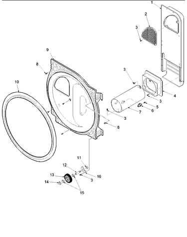 Rear bulkhead, rollers & air duct assy