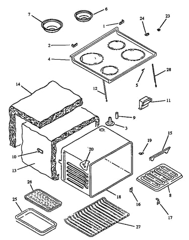 Main top and oven assy
