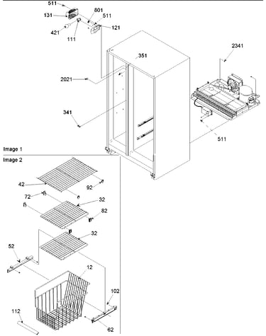 Freezer shelves and lights