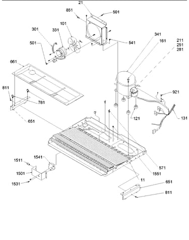 Machine compartment & muffler assy