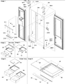Refrigerator/freezer lights and hinges