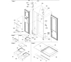 Amana ARS266XAW-PARS266XAW0 refrigerator/freezer lights and hinges diagram