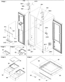 Refrigerator/freezer lights and hinges