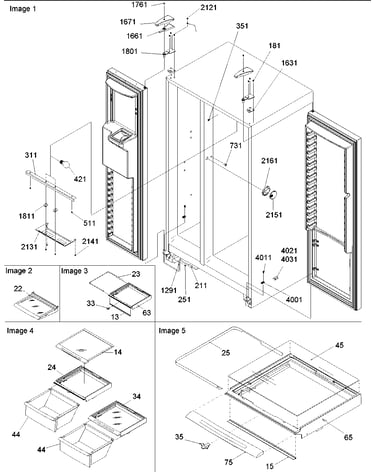 Refrigerator/freezer lights and hinges