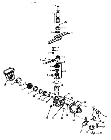 Motor pump/water distribution components