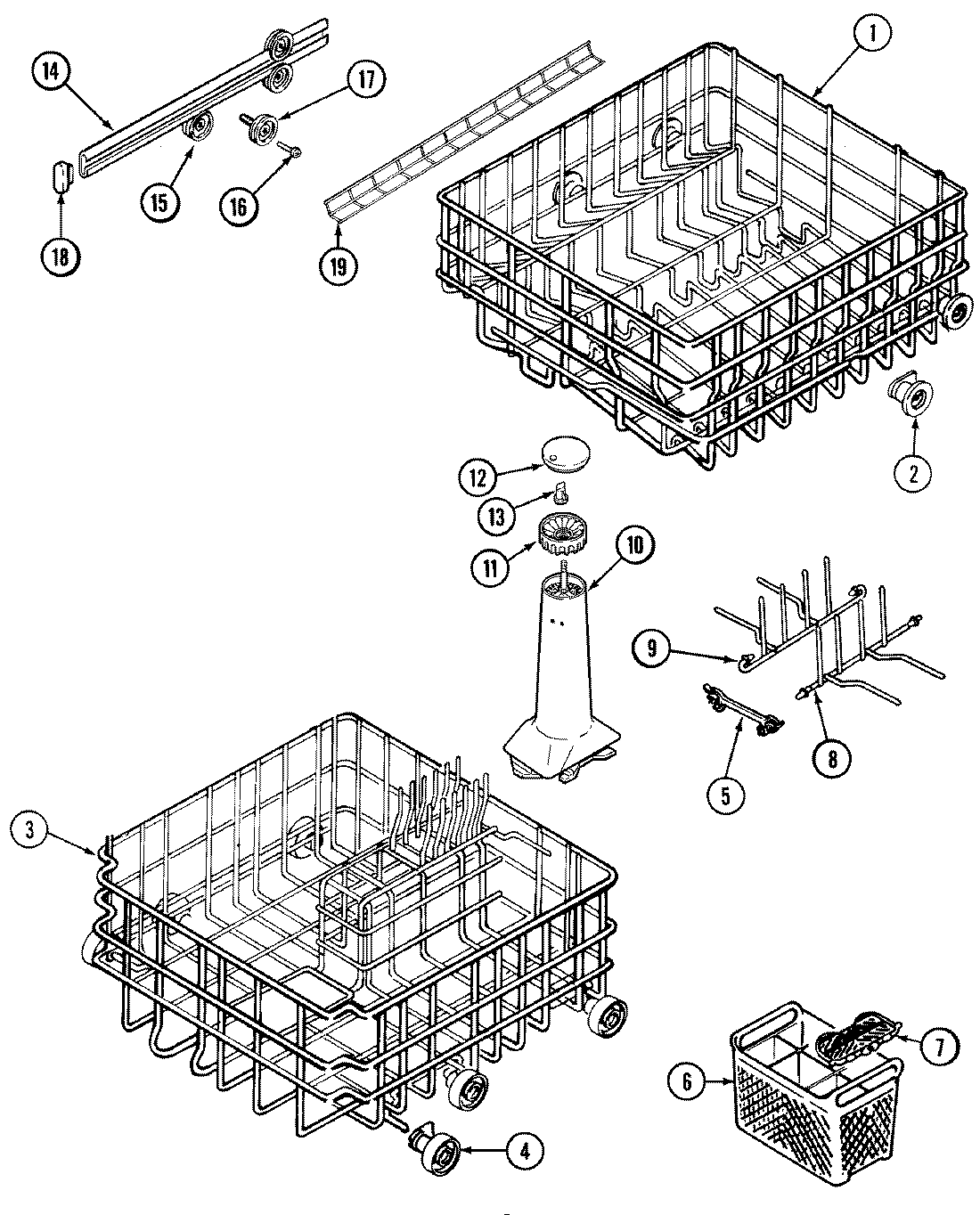 TRACK & RACK ASSEMBLY (DWU7402AAM)