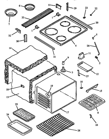 Main top and oven assy