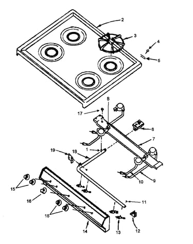 Top burner assy
