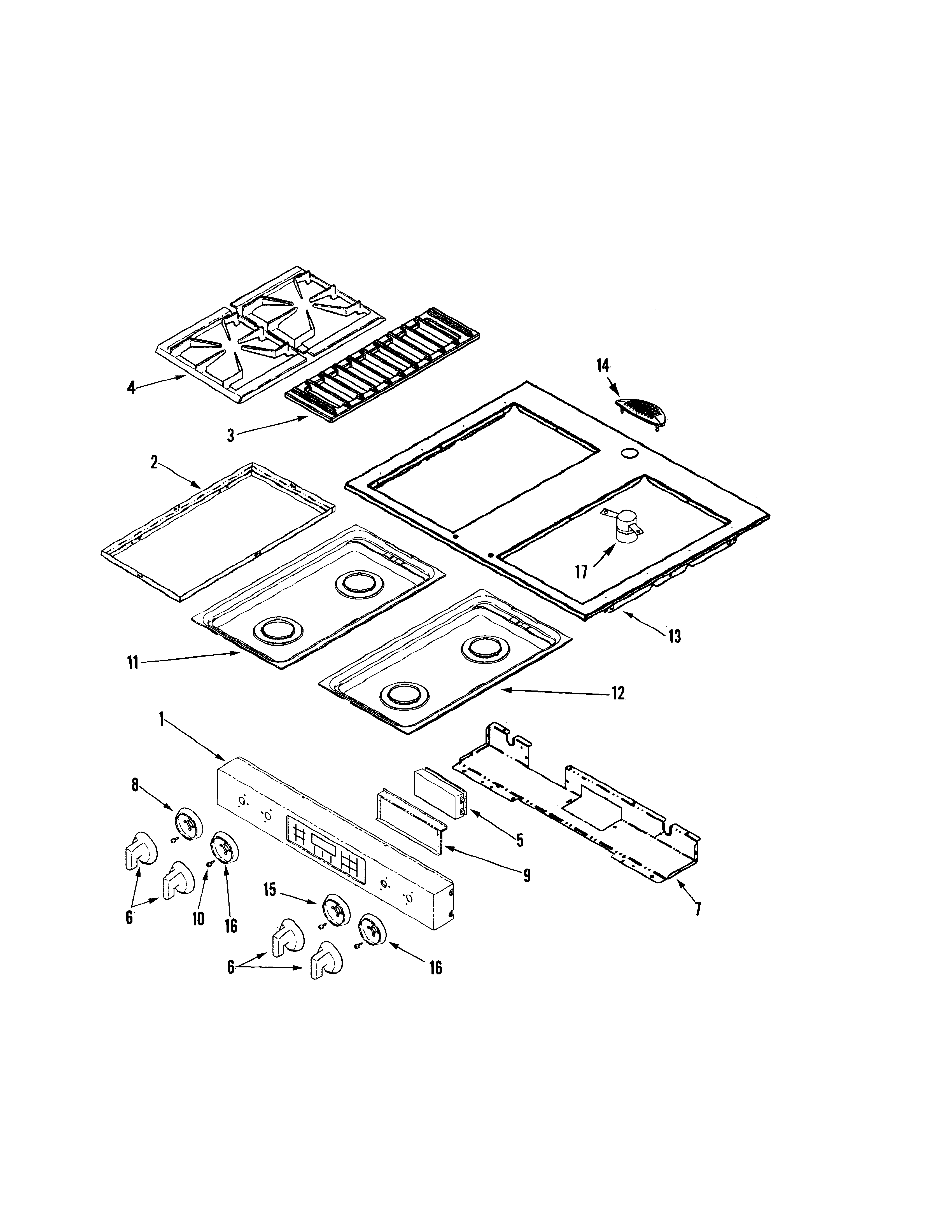 Control panel / top assembly