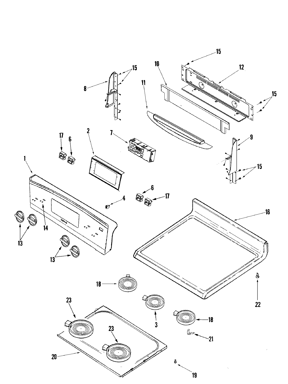 Control panel/top assembly
