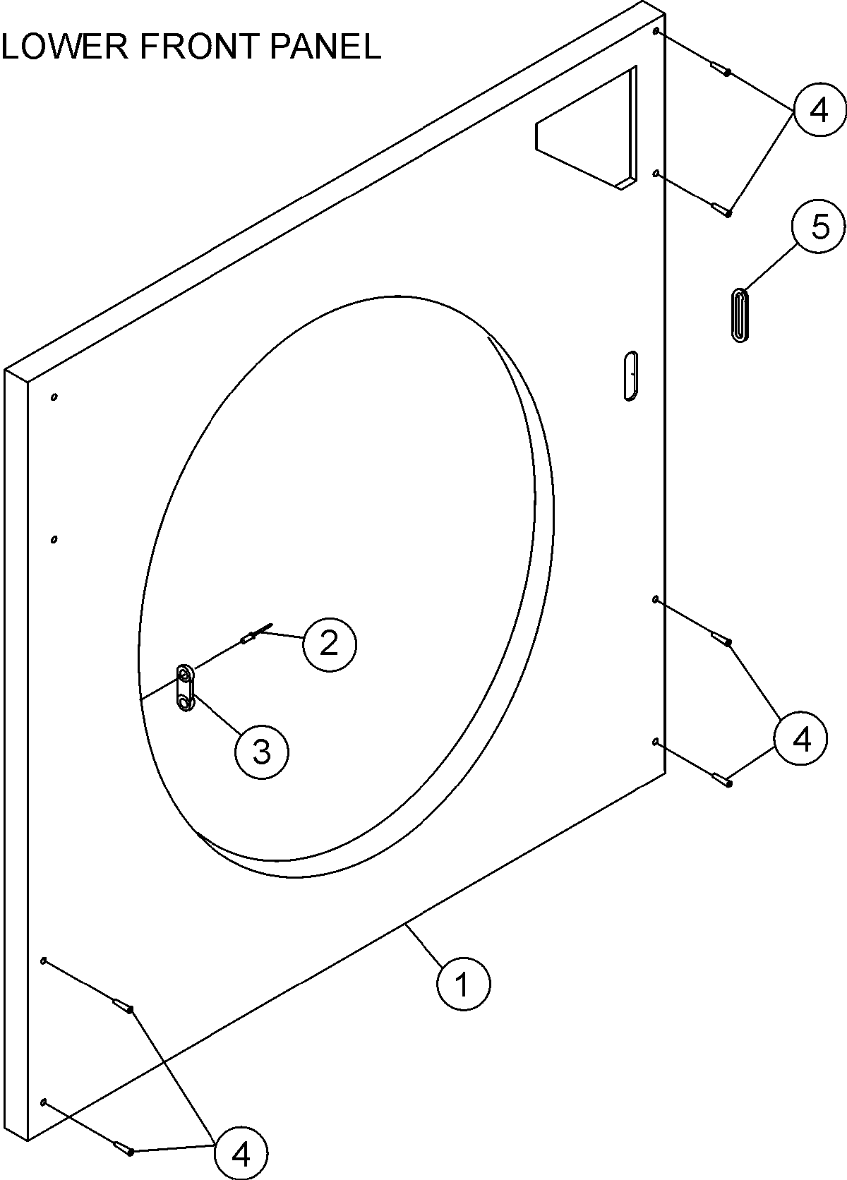 Lower front panel assembly