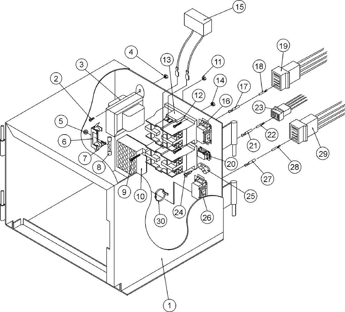 Dmc control box assembly