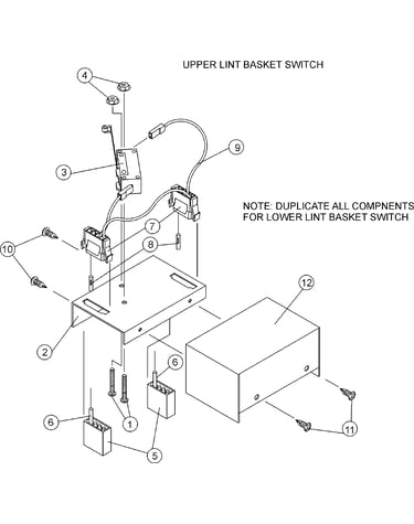 Lint drawer switch assembly