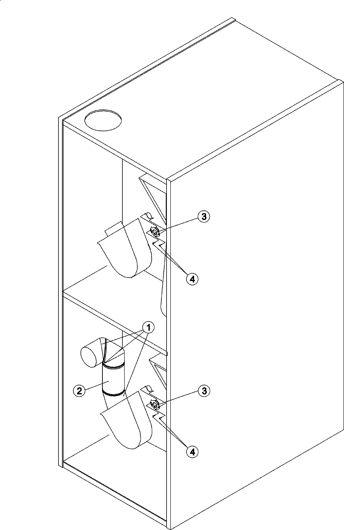 Bottom duct assy/cabinet hi-limit