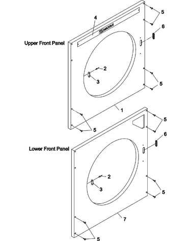 Upper/lower front panel