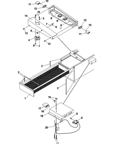 Lint drawer w/temp and switch assy
