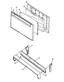 Oven door and backguard assy