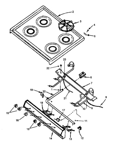 Top burner assy