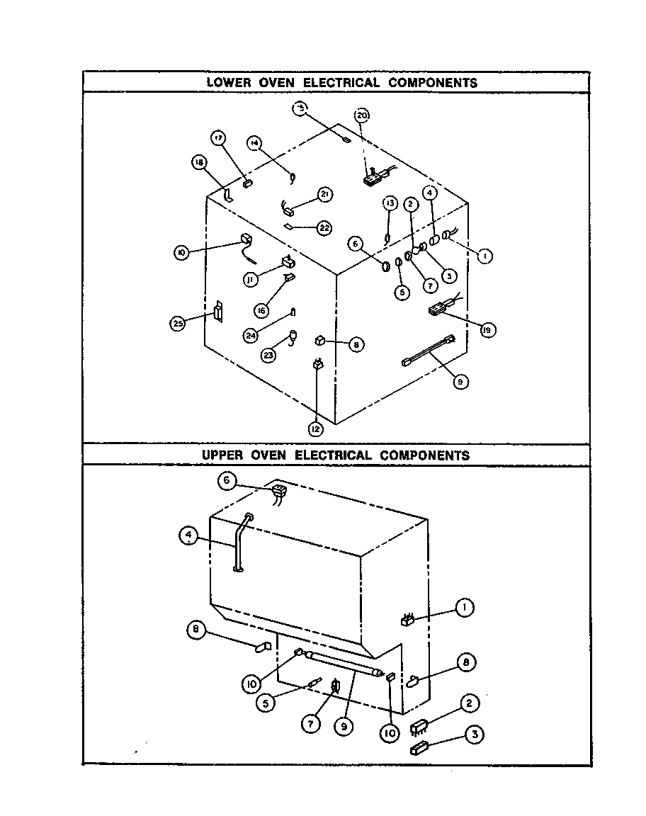 Lower oven electrical components
