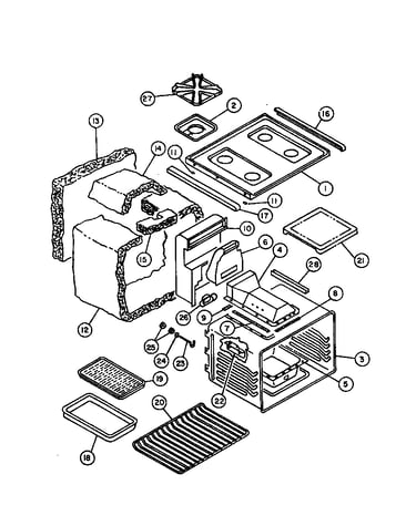 Main top/lower oven assy