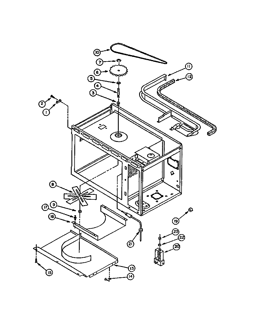 Cabinet and stirrer parts
