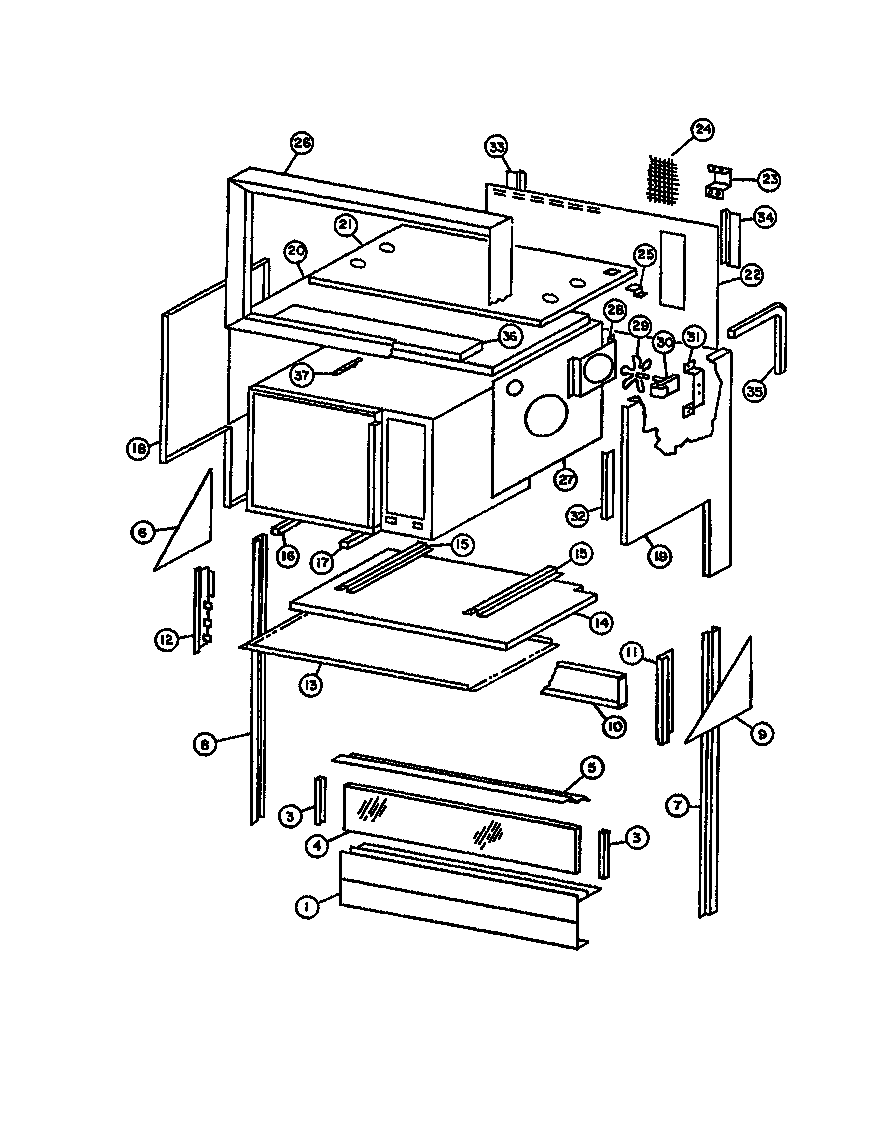 Upper oven parts