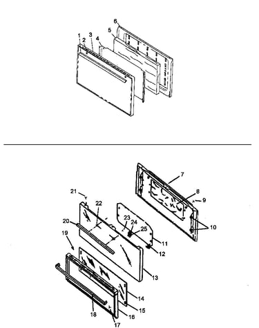 Oven door assy-solid door