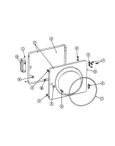 Dryer door assembly