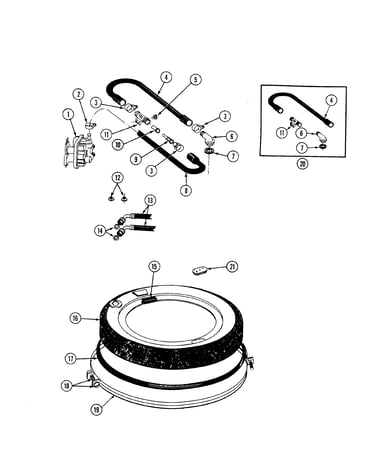 Tub cover, water valve & water inj. assy