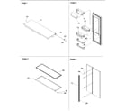 Amana SRD528VE-P1320402WE refrigerator door, trim & handles diagram