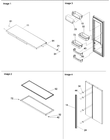 Refrigerator door, trim & handles