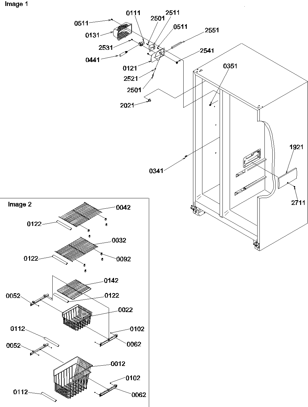 Freezer shelves and lights