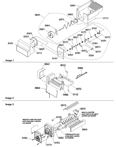 Ice bucket auger and ice maker parts