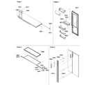 Amana SRDE522VE-P1320304WE refrigerator door, trim and handles diagram