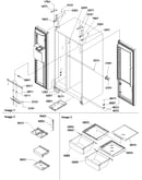 Refrigerator/freezer lights and hinges