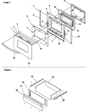 Oven door & storage drawer