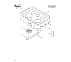 Whirlpool GERC4110PQ0 cooktop parts diagram