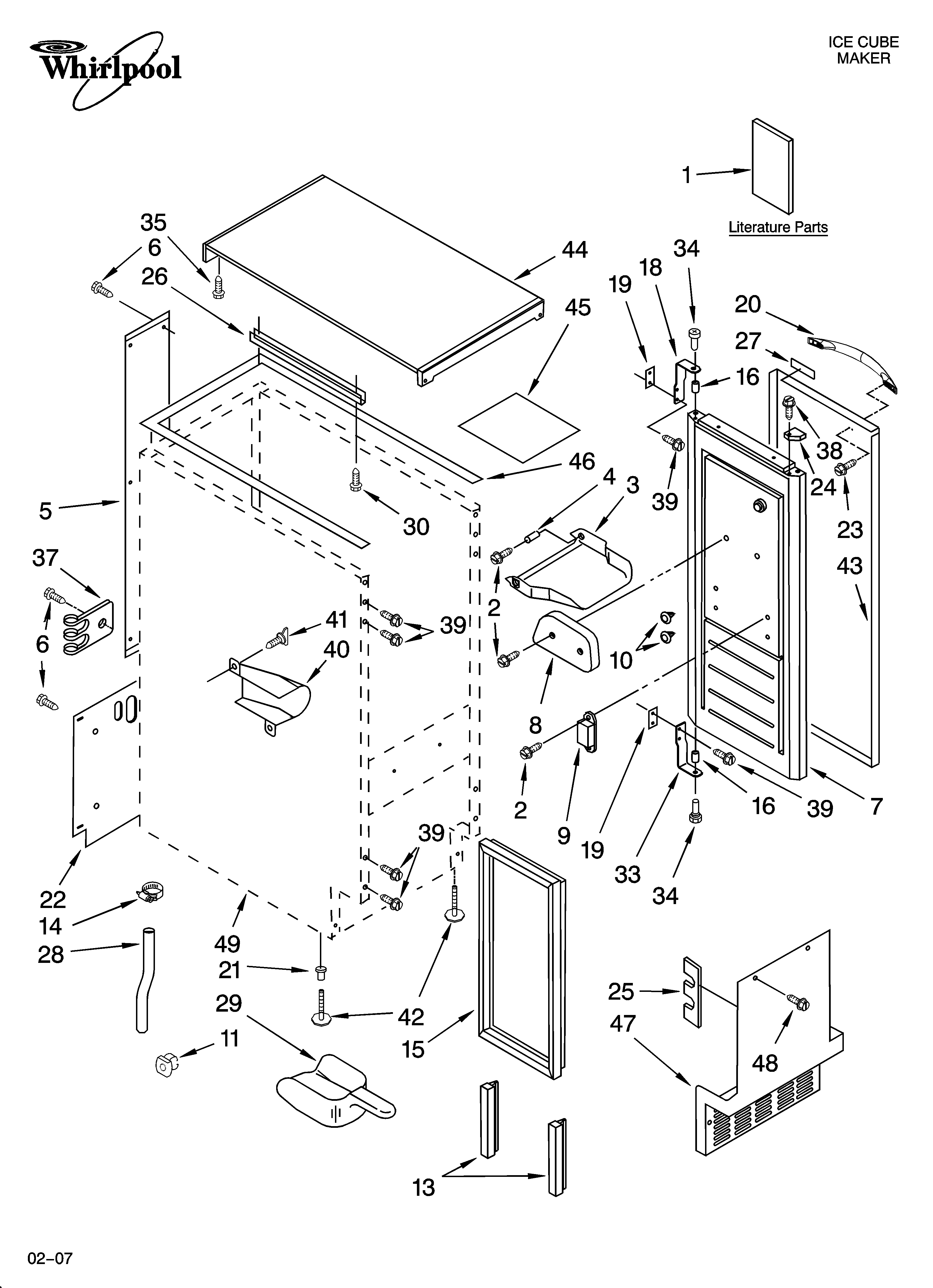Cabinet liner and door parts